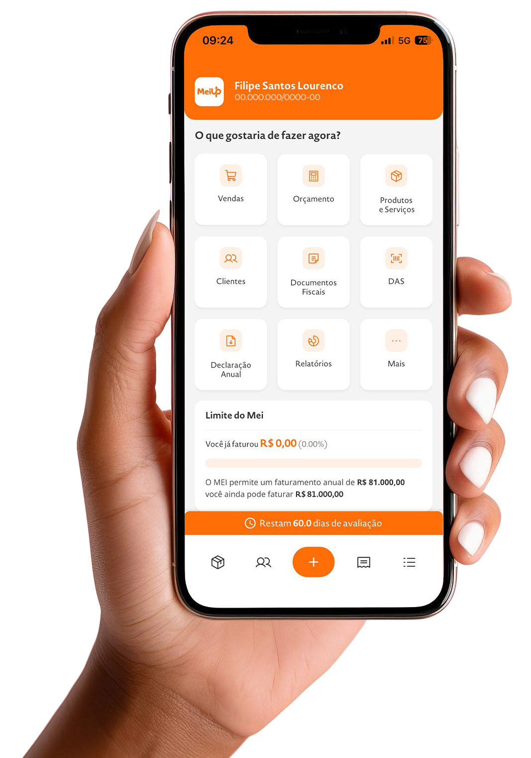 MeiUp app para MEI - Interface para emitir nota fiscal, DAS e gerenciar obrigações